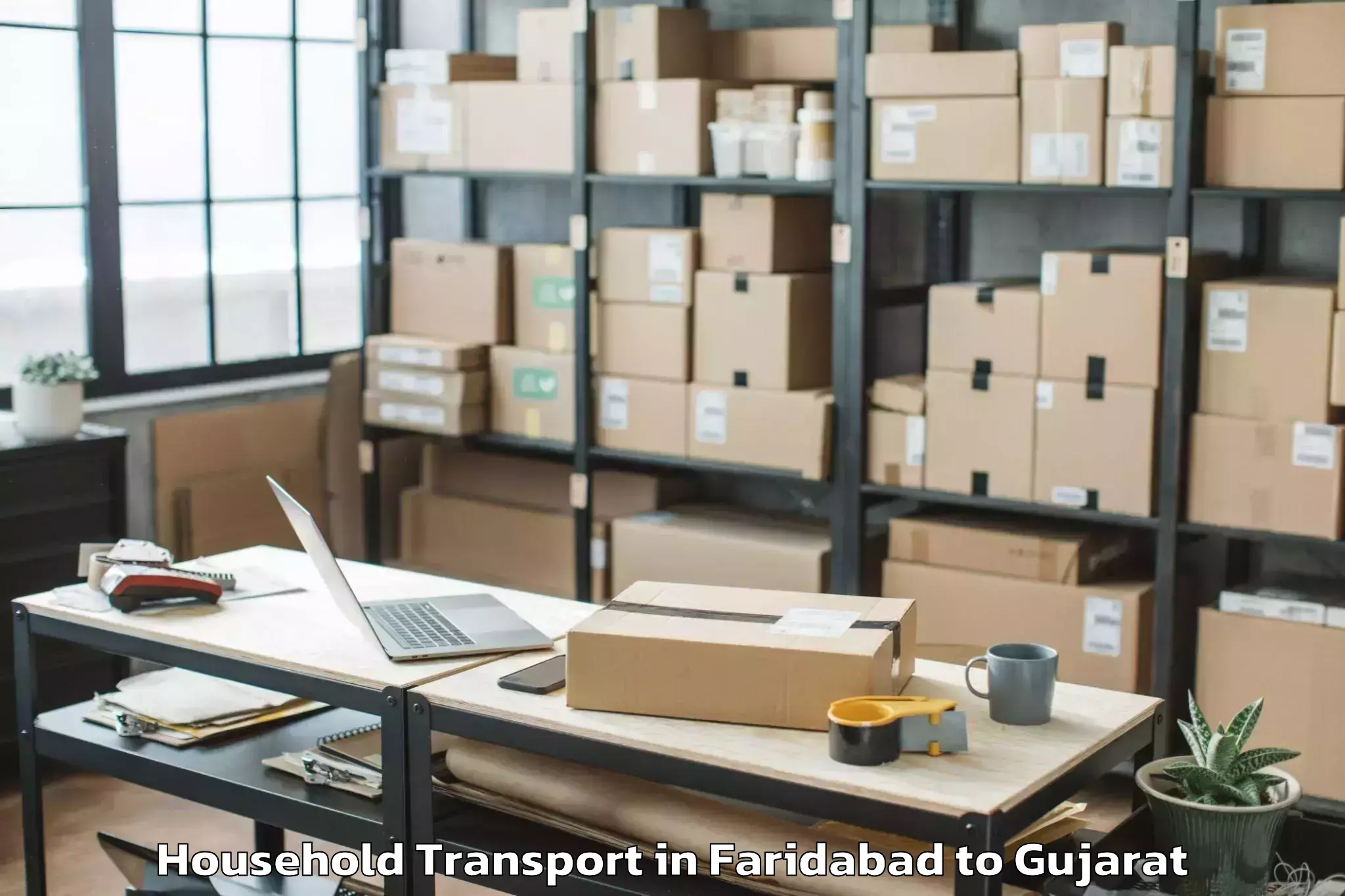 Professional Faridabad to Visavadar Household Transport